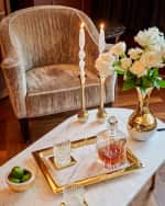 Image 3 of 3: ANNA New York Marble & Silver Dual Candleholders, Set of 2