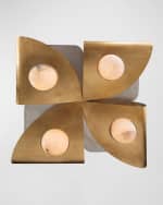Image 3 of 5: John-Richard Collection Dobrar 4-Light Flush Mount/Wall Sconce, 30" Square