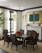 Image 2 of 2: Global Views Fluted Brass Chandelier 