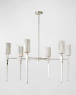 Image 1 of 2: Global Views Fluted Brass Chandelier 