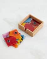 Image 2 of 3: Global Views Fused Floral Coasters, Set of 4 