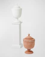 Image 4 of 4: Global Views 28" Villa Greek Key Terracotta Urn 
