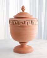 Image 1 of 4: Global Views 28" Villa Greek Key Terracotta Urn 