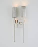 Image 2 of 2: Global Views Fluted Double Sconce - 24"