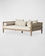Image 2 of 6: Four Hands Amero Washed Brown Outdoor Sofa, 84"