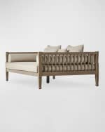 Image 5 of 6: Four Hands Amero Washed Brown Outdoor Sofa, 84"