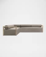 Image 2 of 6: Four Hands Laskin Outdoor 3-Piece Sectional, Washed Brown 