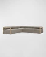 Image 3 of 6: Four Hands Laskin Outdoor 3-Piece Sectional, Washed Brown 