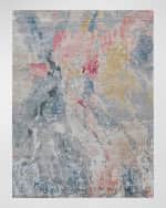 Image 1 of 8: Exquisite Rugs Floor Art Hand-Knotted Silver & Blush Rug, 10' x 14'