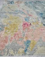 Image 2 of 7: Exquisite Rugs Floor Art Hand-Knotted Silver & Blush Rug, 6' x 9'
