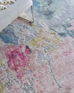 Image 6 of 7: Exquisite Rugs Floor Art Hand-Knotted Silver & Blush Rug, 8' x 10'