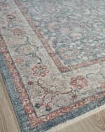 Image 3 of 7: Exquisite Rugs Heritage Power-Loomed Blue & Rust Rug, 8' x 10'