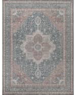 Exquisite Rugs Heritage Power-Loomed Blue & Rust Rug,