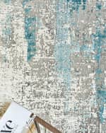 Image 7 of 8: Exquisite Rugs Mercuri Power-Loomed Blue & Silver Rug, 9' x 12'