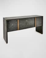 Image 2 of 5: Global Views Horn Inlay Console Table