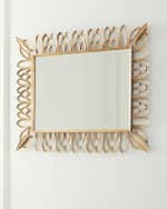 Image 2 of 3: Neiman Marcus Antiqued Brass Rectangle Mirror 