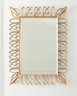 Image 1 of 3: Neiman Marcus Antiqued Brass Rectangle Mirror 