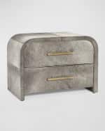 Image 2 of 5: Interlude Home Boden Hair on Hide Bedside Chest