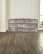 Image 1 of 5: Interlude Home Boden Hair on Hide 6-Drawer Chest