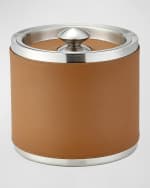 Image 1 of 3: Graphic Image Leather Ice Bucket with Tongs 