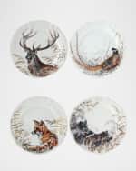 Image 1 of 4: Gien Sologne Assorted Wildlife Dessert Plates, Set of 4