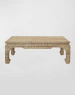 Image 2 of 6: Worlds Away Guinevere Rattan Coffee Table