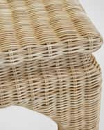 Image 5 of 6: Worlds Away Guinevere Rattan Coffee Table
