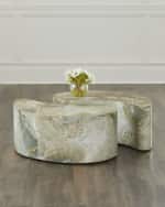Image 1 of 9: Arteriors Adeline Faux Marble Coffee Tables, Set of 2