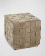 Image 3 of 6: Arteriors Lakewood Suede Ottoman