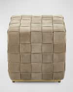 Image 4 of 6: Arteriors Lakewood Suede Ottoman