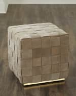 Image 1 of 6: Arteriors Lakewood Suede Ottoman