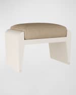 Image 1 of 4: Arteriors Alanna Faux Leather Ottoman