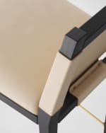 Image 4 of 6: Arteriors Burdock Leather Bar Stool, 32"