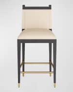 Image 2 of 6: Arteriors Burdock Leather Counter Stool, 27"