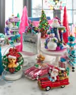 Image 2 of 2: Neiman Marcus Wreath Dog Christmas Ornament 