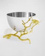 Image 3 of 6: Michael Aram Butterfly Ginkgo White & Gold Small Bowl