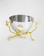 Image 4 of 6: Michael Aram Butterfly Ginkgo White & Gold Small Bowl