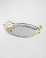 Image 4 of 6: Michael Aram Butterfly Ginkgo White & Gold Medium Tray