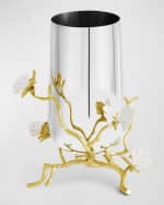 Image 3 of 6: Michael Aram Butterfly Ginkgo White & Gold Medium Vase