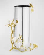Image 3 of 6: Michael Aram Butterfly Ginkgo White & Gold Large Vase