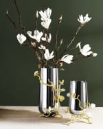 Image 5 of 6: Michael Aram Butterfly Ginkgo White & Gold Large Vase
