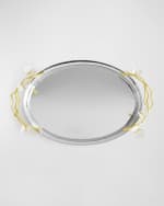 Image 4 of 5: Michael Aram Butterfly Ginkgo White & Gold Large Tray