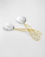 Image 4 of 4: Michael Aram Butterfly Ginkgo White & Gold Serving Set