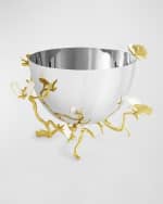 Image 2 of 5: Michael Aram Butterfly Ginkgo White & Gold Serving Bowl