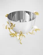 Image 3 of 5: Michael Aram Butterfly Ginkgo White & Gold Serving Bowl