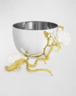 Image 2 of 5: Michael Aram Butterfly Ginkgo White & Gold Nut Bowl