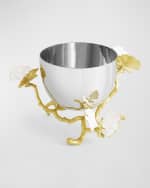 Image 4 of 5: Michael Aram Butterfly Ginkgo White & Gold Nut Bowl