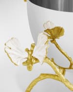 Image 5 of 5: Michael Aram Butterfly Ginkgo White & Gold Nut Bowl