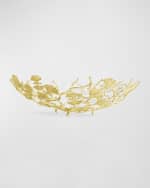 Image 3 of 5: Michael Aram Butterfly Ginkgo White & Gold Centerpiece Bowl
