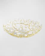 Image 1 of 5: Michael Aram Butterfly Ginkgo White & Gold Centerpiece Bowl